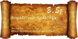 Bogdányi Szófia névjegykártya